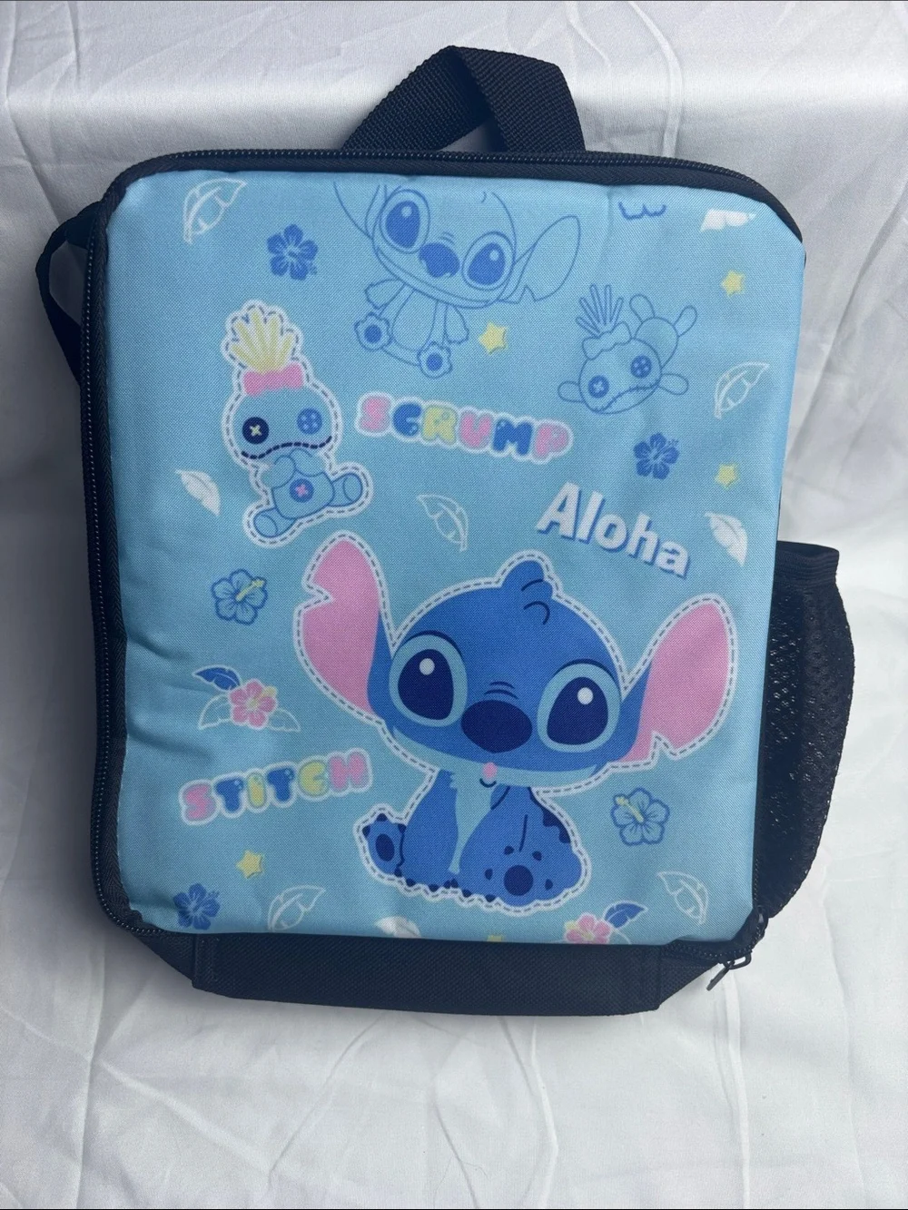 BNWOT Stitch & Scrump Kids Lunch Bag - Blue Aloha Design. 8x10”